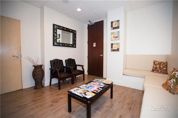 Comfortable seating in the patient waiting area
